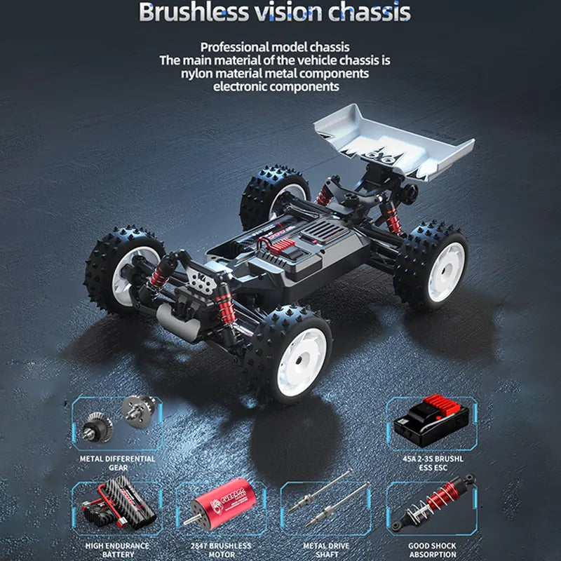 S911PRO 1:16 4WD RC Car 70KM/H or 50KM/H Remote Control Cars High Speed Drift Brushless Monster Truck For Kids VS Wltoys 144001