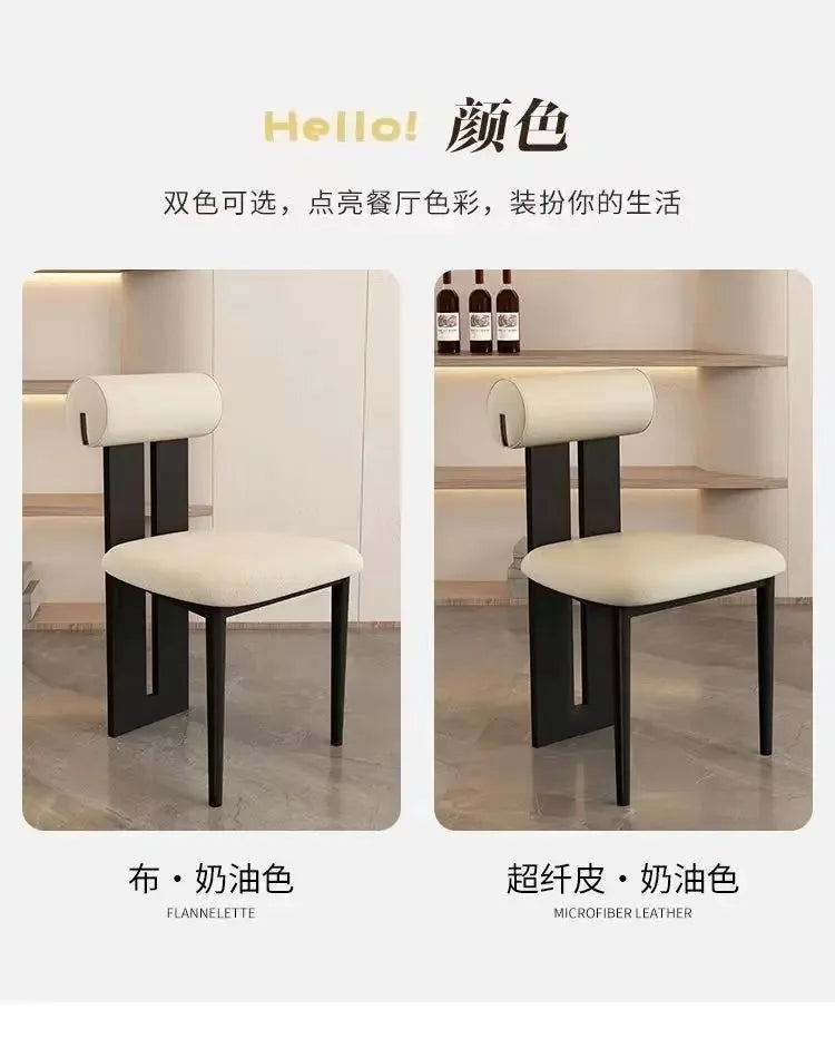 Nordic French Vintage Solid Wood Dining Chair - Mid-Century Retro Backrest Hippo Chair for Home, Living Room & Vanity