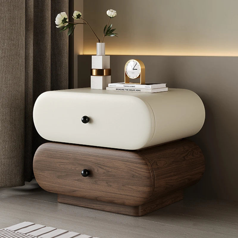 Glamour Cream Style Nightstands Tiny Cute Space Saving Bedside Tables Minimalist Luxury Mesitas De Noche Bedroom Furniture