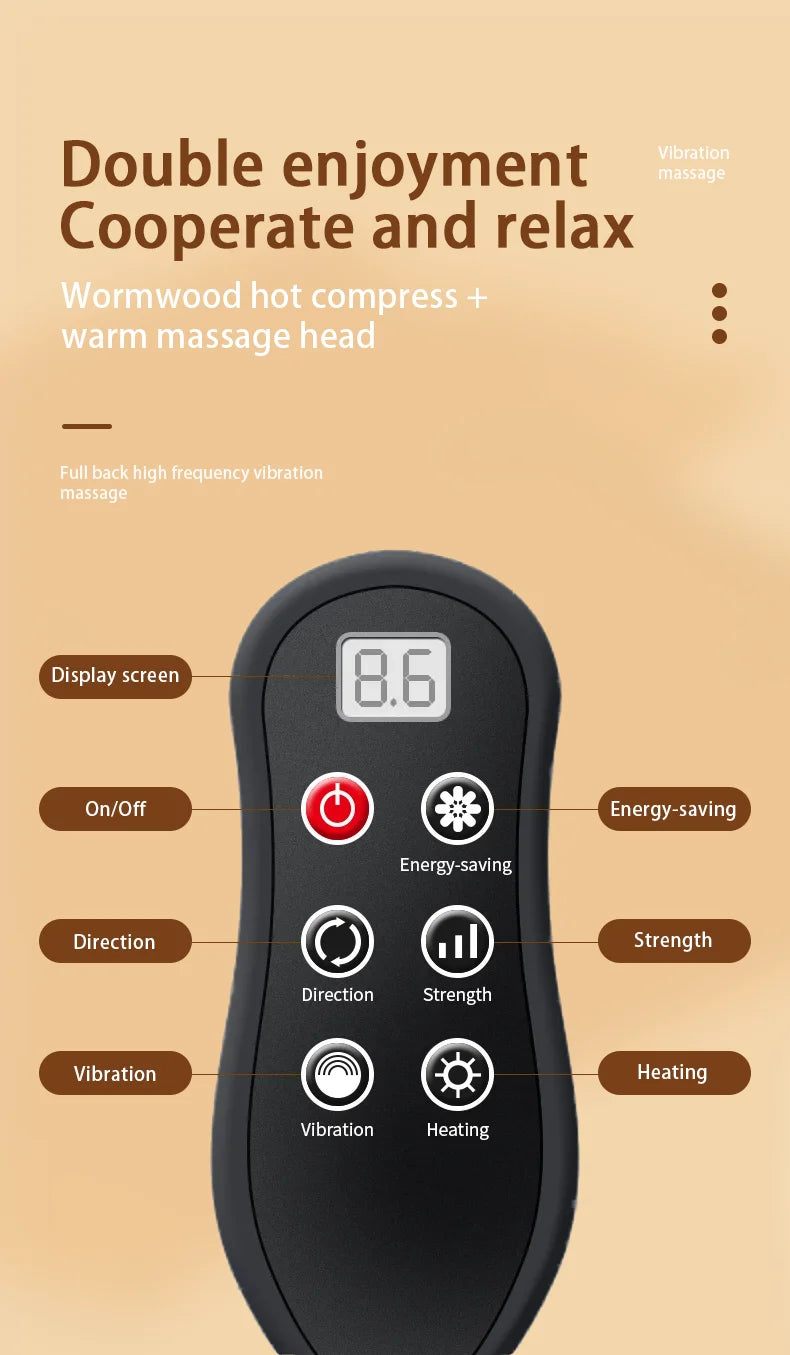 Electric Massage Neck Pillow Shiatsu Head Cervical airbag Ttraction Body Back Waist Massager Car with Heating Vibrating Massage