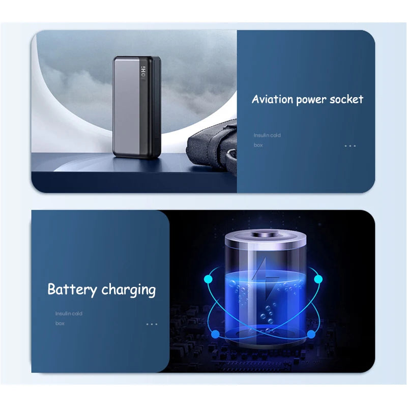 Portable Double-deck Insulin Refrigeration Box Car Mounted Household Travel Small Rechargeable Medicine Refrigeration Cold Tool