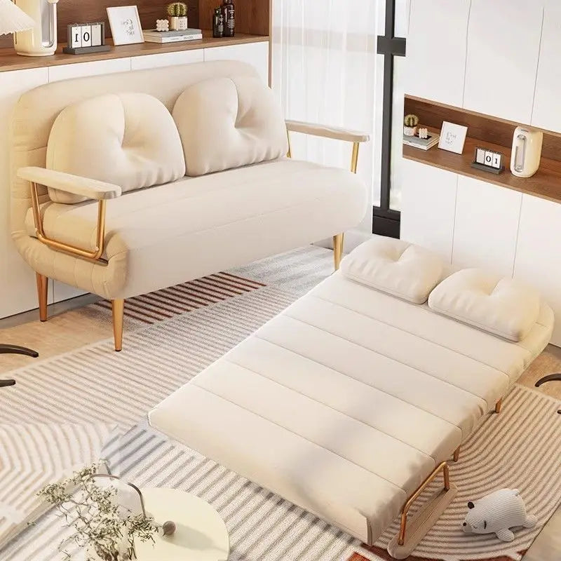Foldable Balcony Latex Sofa Bed Dual-use Small Unit Double Living Room Light Luxury Cream Style Multifunctional Small Sofa