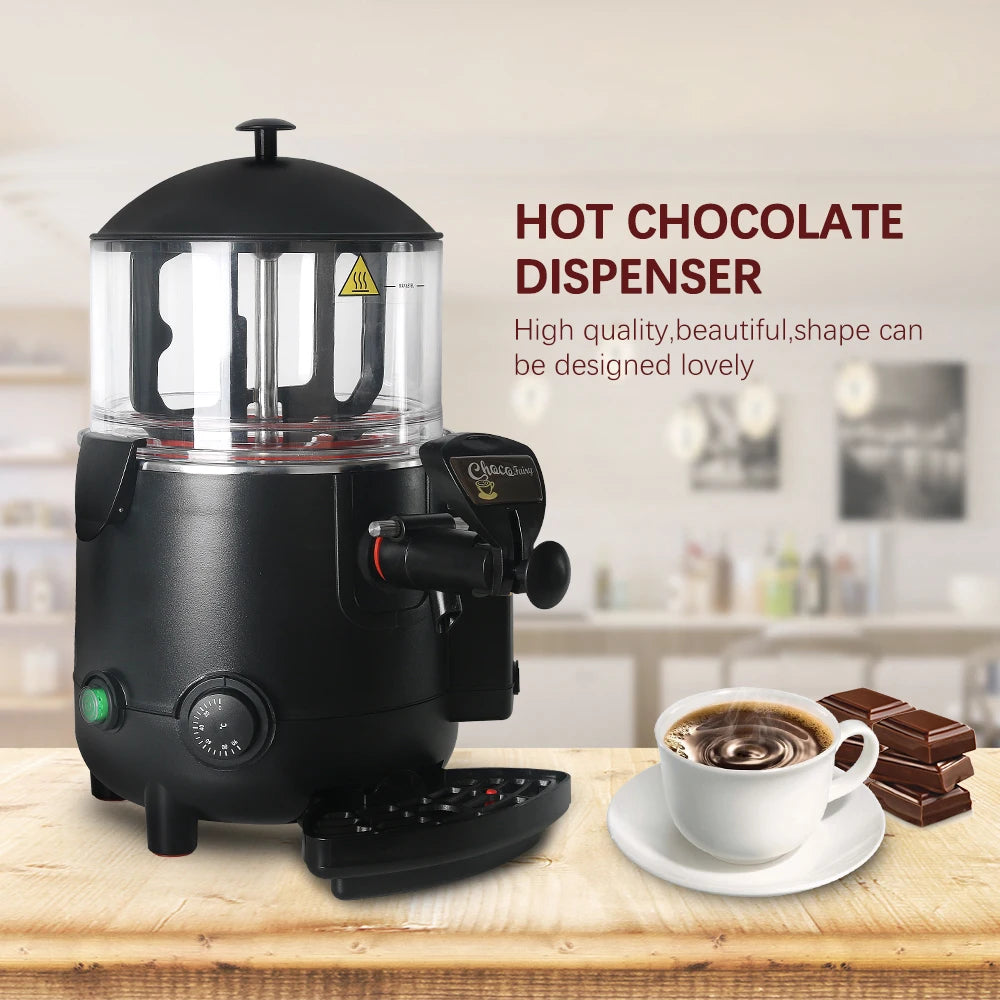 GZKITCHEN Black Chocofairy Hot Chocolate Dispenser Water Bath System 5L Hot Beverage Coffee Milktea Dispenser