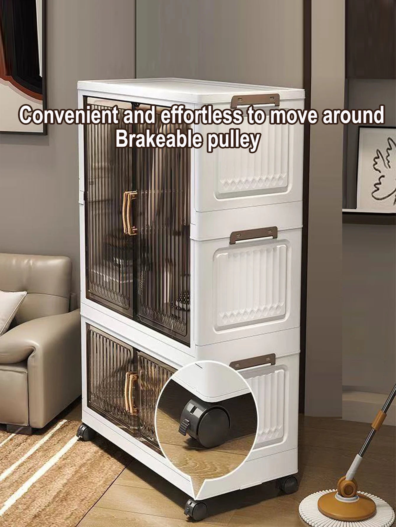 Multifunction Folding Storage Cabinet Dustproof Wardrobe Sundries Cabinet Closet Organizer Locker Storage Box