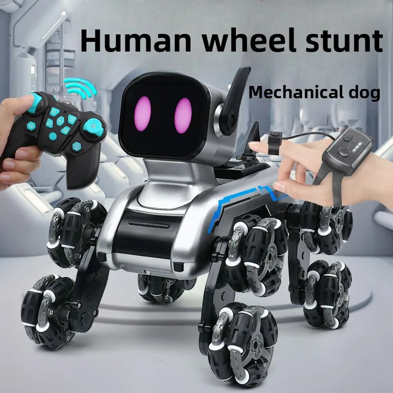 8 Wheel Stunt Mech Dog Rc Toy Gesture Control Climb Transform Electric Smart Robot Pet For Kids Birthday Gift Toy Fun