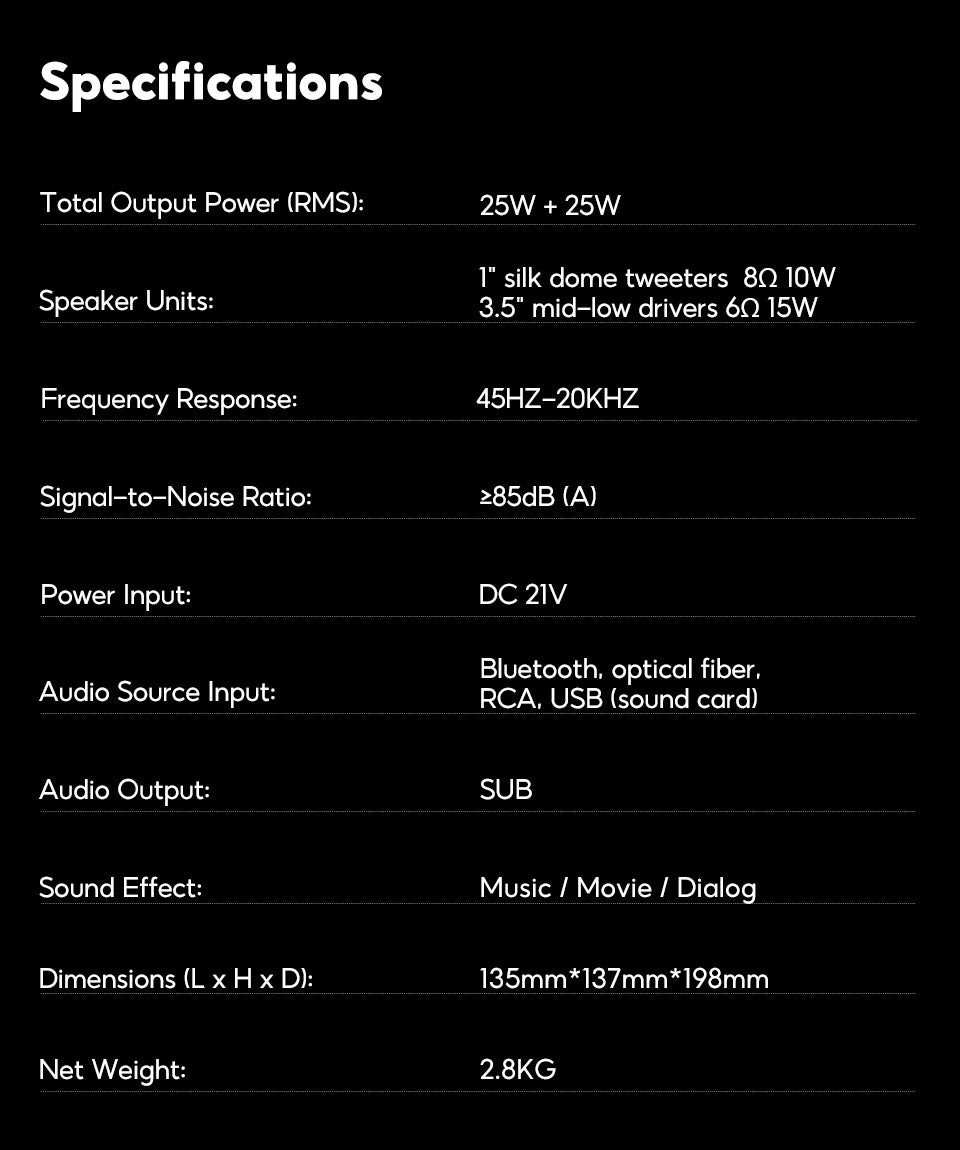 AIYIMA  Upgrade S400 Audio Bookshelf Active Speakers Studio Monitor 3 Inch Bluetooth USB DAC HiFi Home Subwoofer System TV PC