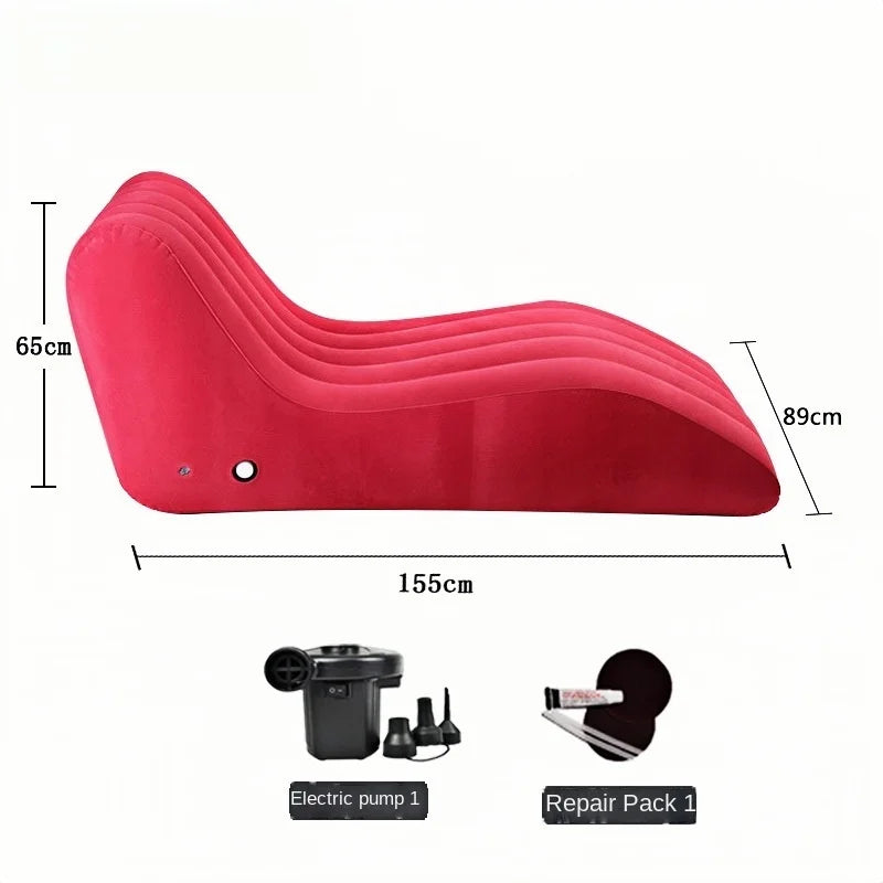 Outdoor Camping Folding Air Chair - Reclining Massage Chair | Indoor Double Inflatable Sofa Bed with Electric Pump