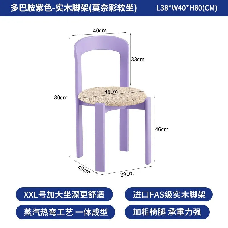 Scandinavian Solid Wood Rey Dining Chairs Steam Bent Technology Ergonomic Bruno Rey Chair Kitchen Furniture Restaurant Chair