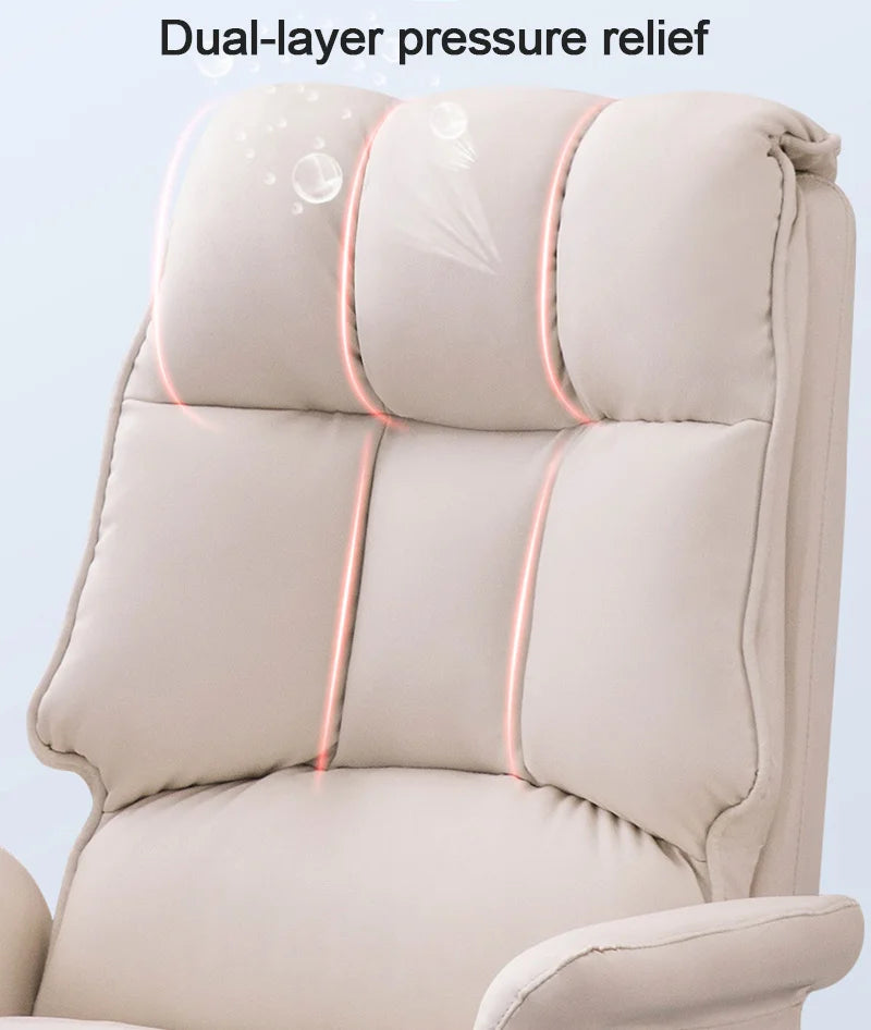 Boss Computer Chair Home Office Computer Sofa High Backrest PU Leather Ergonomic Reclining Swivel Seat for Home Study Backrest