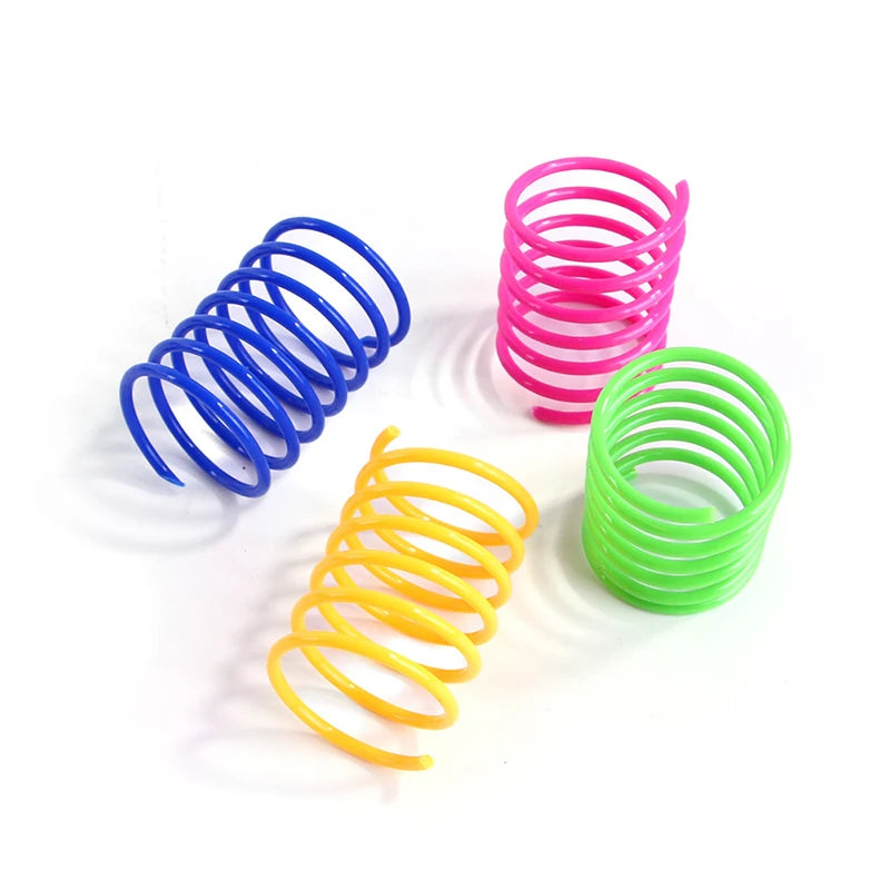 Kitten Cat Toys Wide Durable Heavy Gauge Cat Spring Toy Colorful Springs Cat Pet Toy Coil Spiral Springs 4/8/16/20pcs