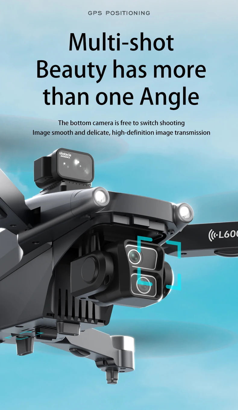 L600-1 Pro GPS Drone 4K Professional HD Dual Camera With Screen 5G WIFI 360°Obstacle Avoidance Brushless Rc Quadcopter Drone