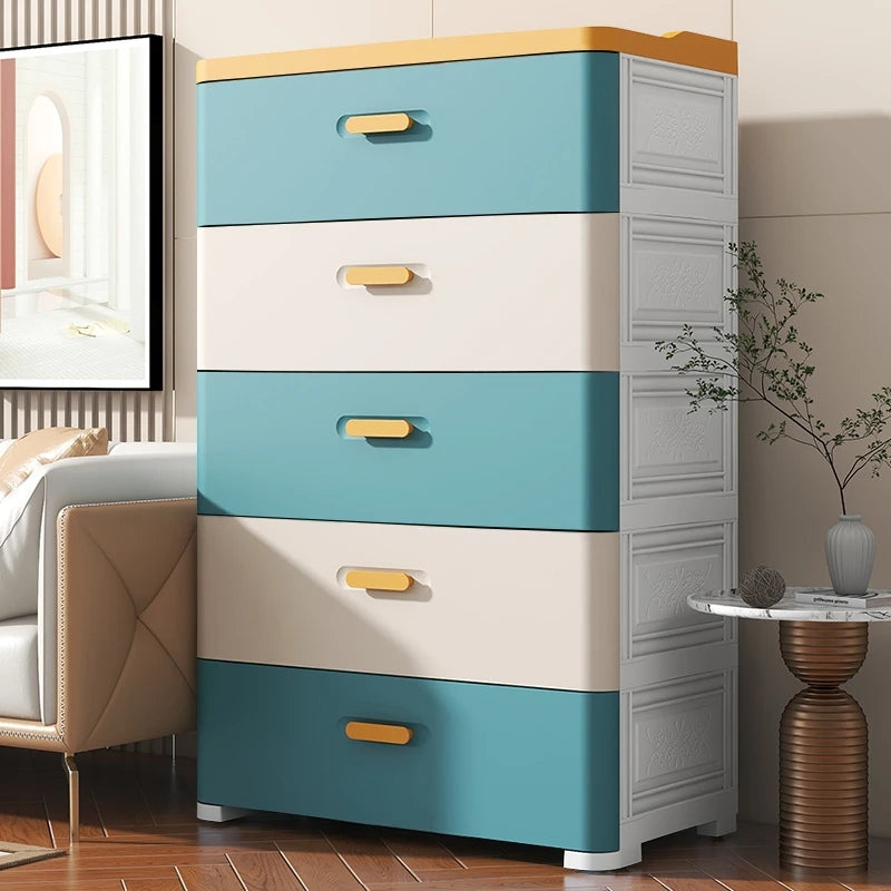 Thickened Drawer Storage Cabinet, Multi-Layer PP Organizer, Silent-Wheel Bedside Cabinet, Modern Large-Capacity Home Storage Box