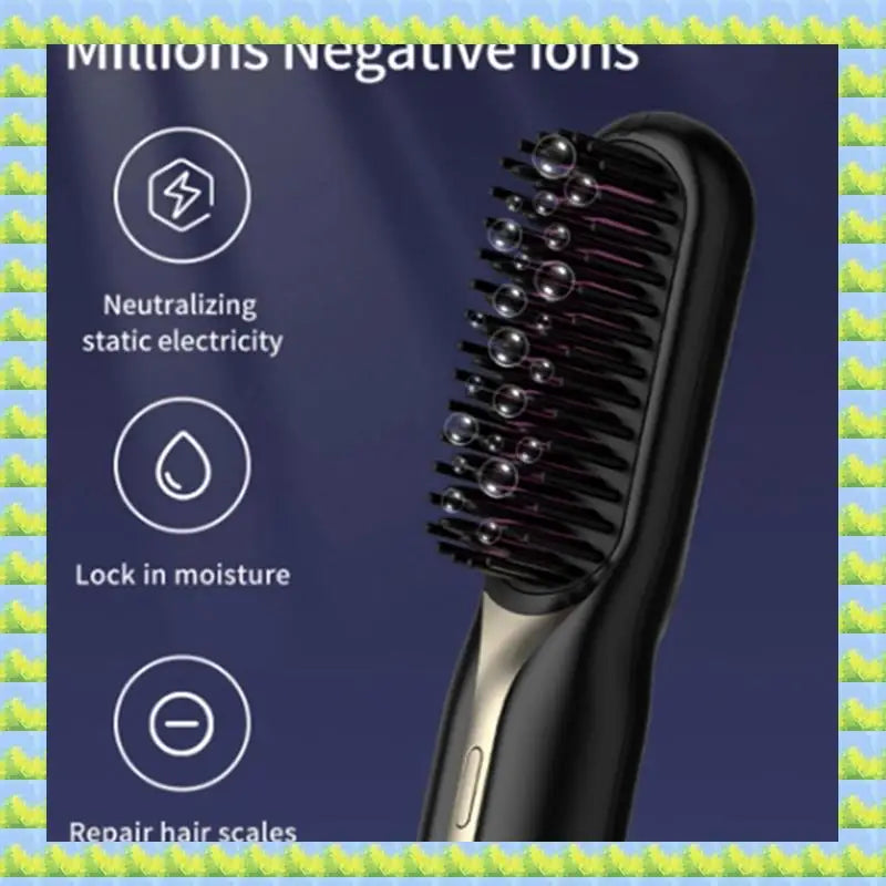 FZFZ Cordless Hair Straightener Hot Heating Comb Professional Electric Brush For Hair Smoothing Iron Negative  Hair Care