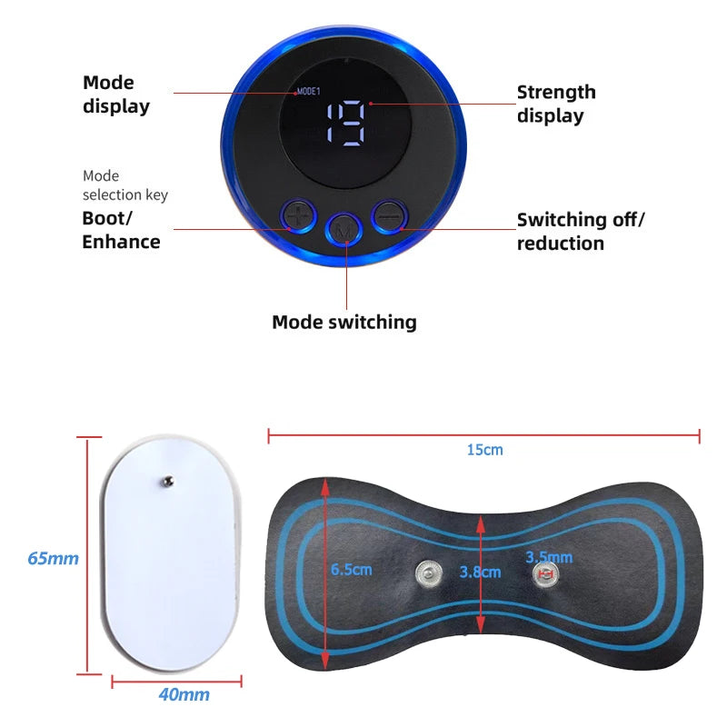 Mini Neck Massager Electric Muscle Stimulator Cervical Massage Patch Pain Relief Relaxation Tool Muscle Stimulator Patches