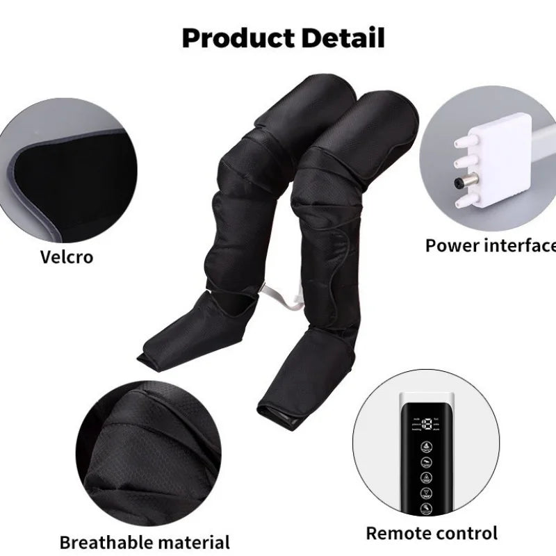 Home Air Wave Leg Massager with Intelligent Inflatable Air Pressure Therapy for Circulation Beauty Instrument