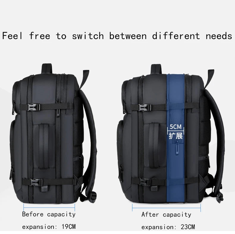 Expandable Men‘s 17 Inch Laptop Backpacks Waterproof Notebook Bag USB Schoolbag Sports Travel School Bag Pack Backpack For Male