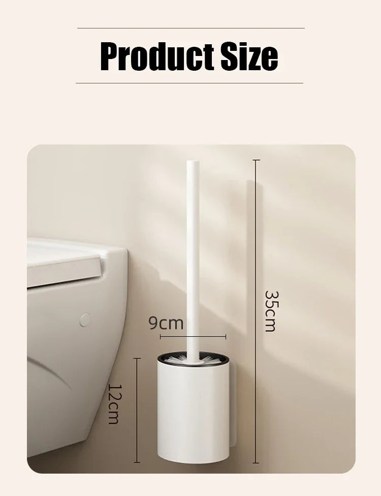 Bathroom Toilet Brush Holder Cleaning Tools Space Aluminum Wall Mounted No Drill Vertical Toilet Brush Bathroom Accessories