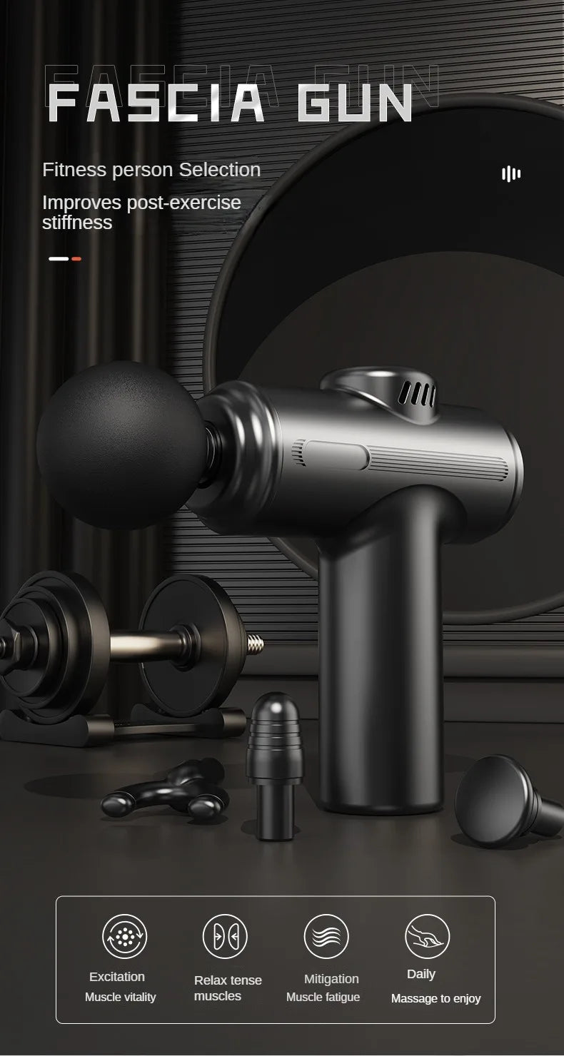 Mini  USB Electric Massage Gun Deep Tissue Facial Massgaer 8 Heads Arms Back Leg Muscle Relaxing For Body Back Arm Sport Fitness