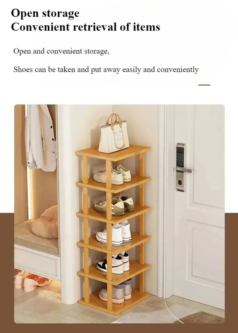 Bamboo Shoe Rack Detachable Shoe Rack for Easy Installation Storage Rack Entrance Storage Rack Multi-layer Simple Storage Rack