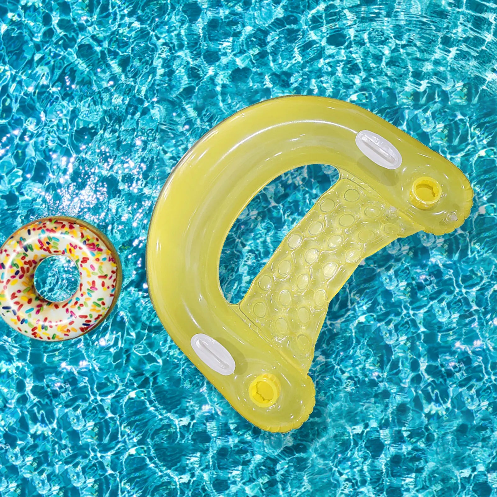 Inflatable Pool Floats for Adult Kids, Float Chairs with Cupholders and Handles Pool Lounges, PVC Water Mattresses Hammock Mat