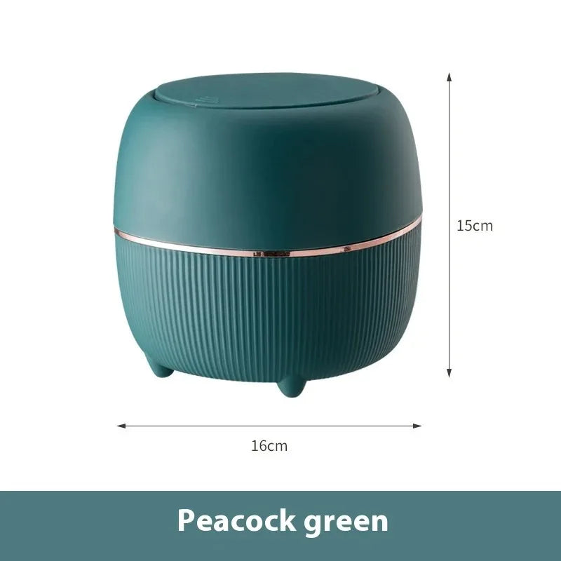 Mini Creative Desktop Trash Desk Light Luxury Pop-up Lid Storage Bucket kitchen bedroom make up desktop  Rubbish Storage Bucke
