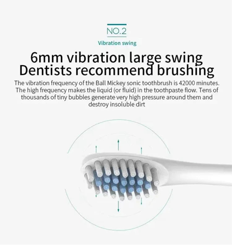 Electric Ultrasonic Toothbrush Six Speed Mode Home Soft Hair USB Charging Waterproof Adult Tooth Cleaner Automatic Couple Set