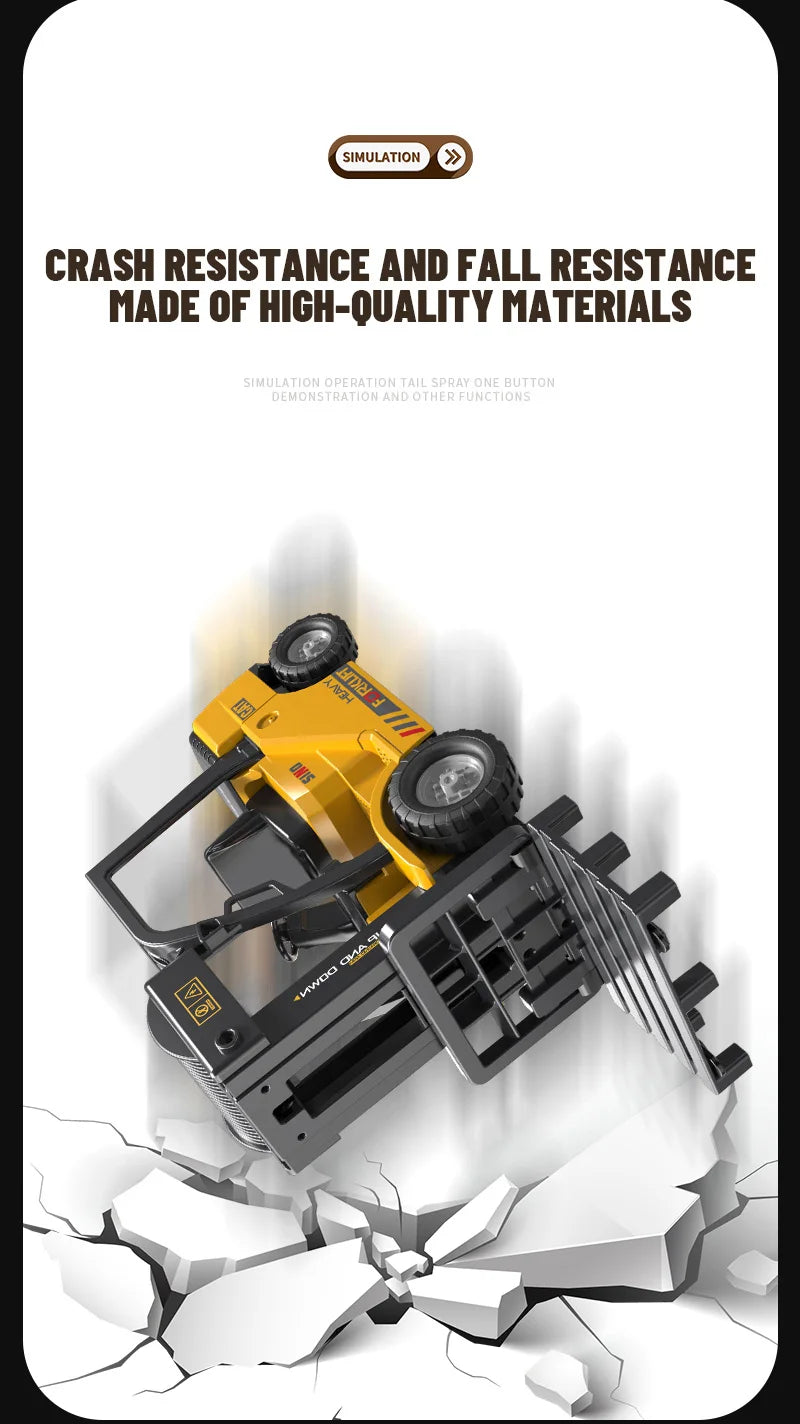 Trucks Forklift 2.4G Children Toys Remote Control Cars Toys for Boys Cranes Liftable Stunt Car Electric Vehicle for Kids Gift