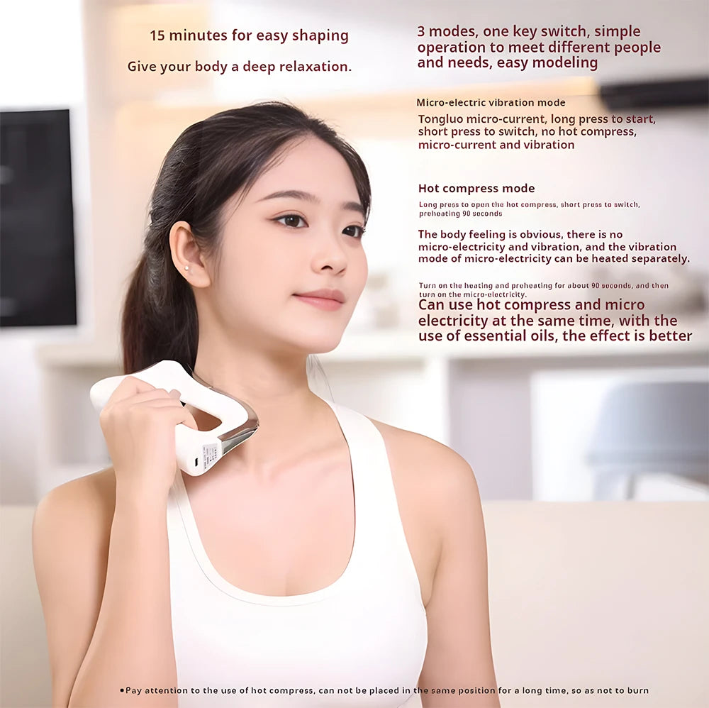 Electric Fascia Massager Body Scraping Microcurrent Vibration Warm compress Muscle Relaxation Body Lifting Guasha Massage Knife