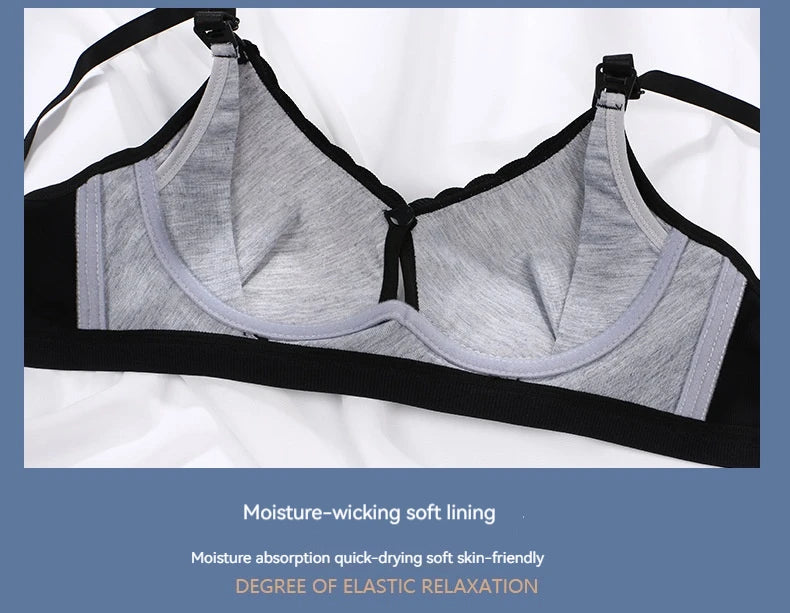 New Cotton Soft Comfortable Pregnant Women's Breastfeeding Bra Gathering Anti sagging and Steel Ring Free Women's Underwear