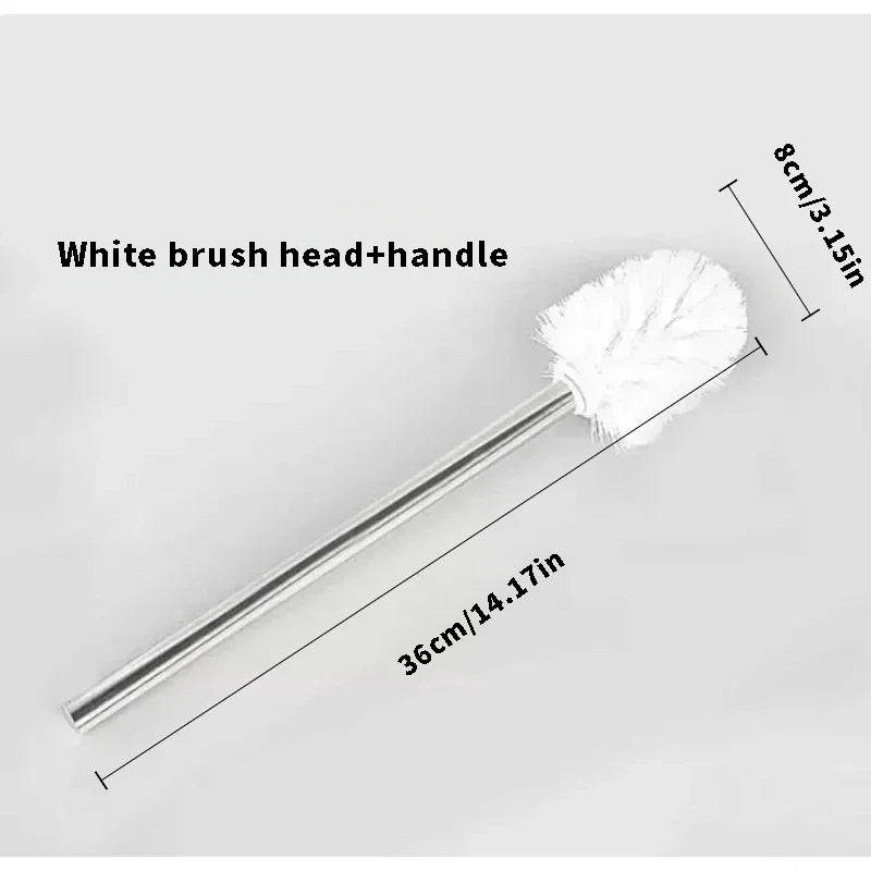 Stainless Steel Handle Japanese Minimalist Toilet Brush 1/2pcs Premium Brush Head Special Bathroom Cleaning Tool