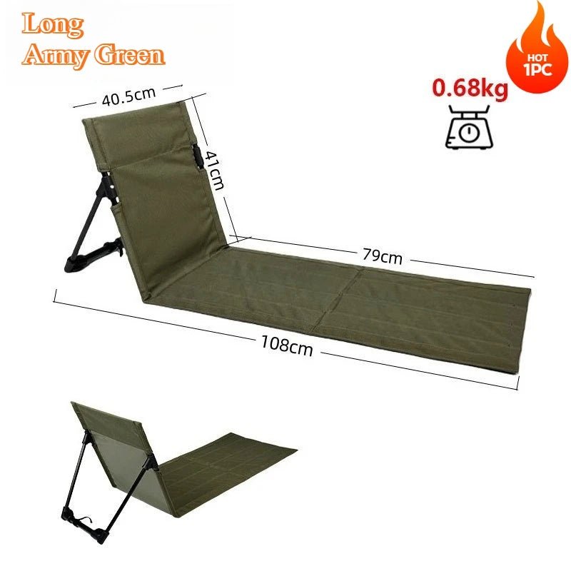 Portable Folding Seat Without Legs Beach Recliner With Backrest For Park Lawn Picnic Single Lazy Chair Lightweight Camping Chair