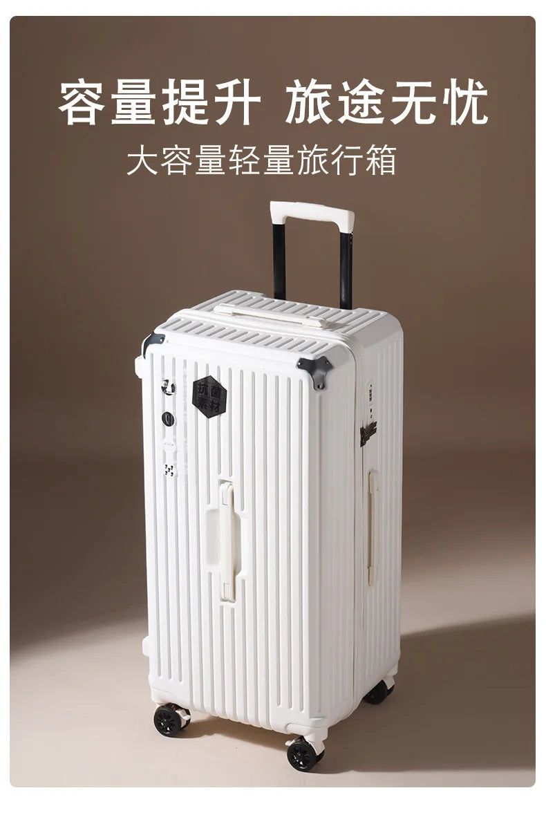 Oversized capacity suitcase student pull rod box 28 "brake wheel luggage men's women's password zipper style travel box 32