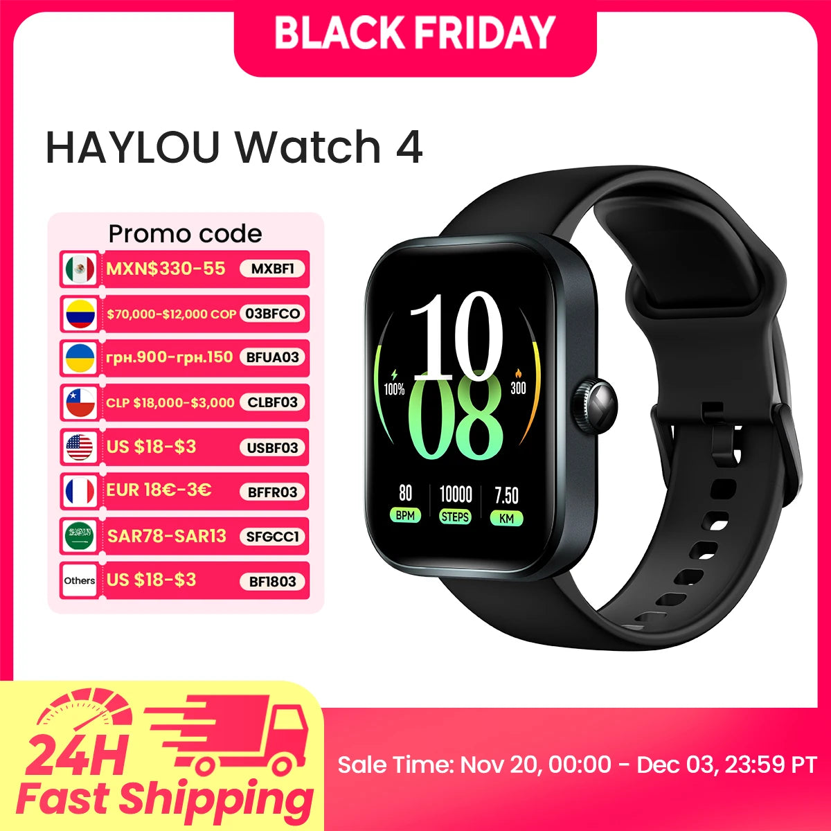 HAYLOU Watch 4 GPS Smartwatch 1.93'' HD Display Bluetooth Phone Call Health Monitoring IP68 Waterproof Smart Sport Watch