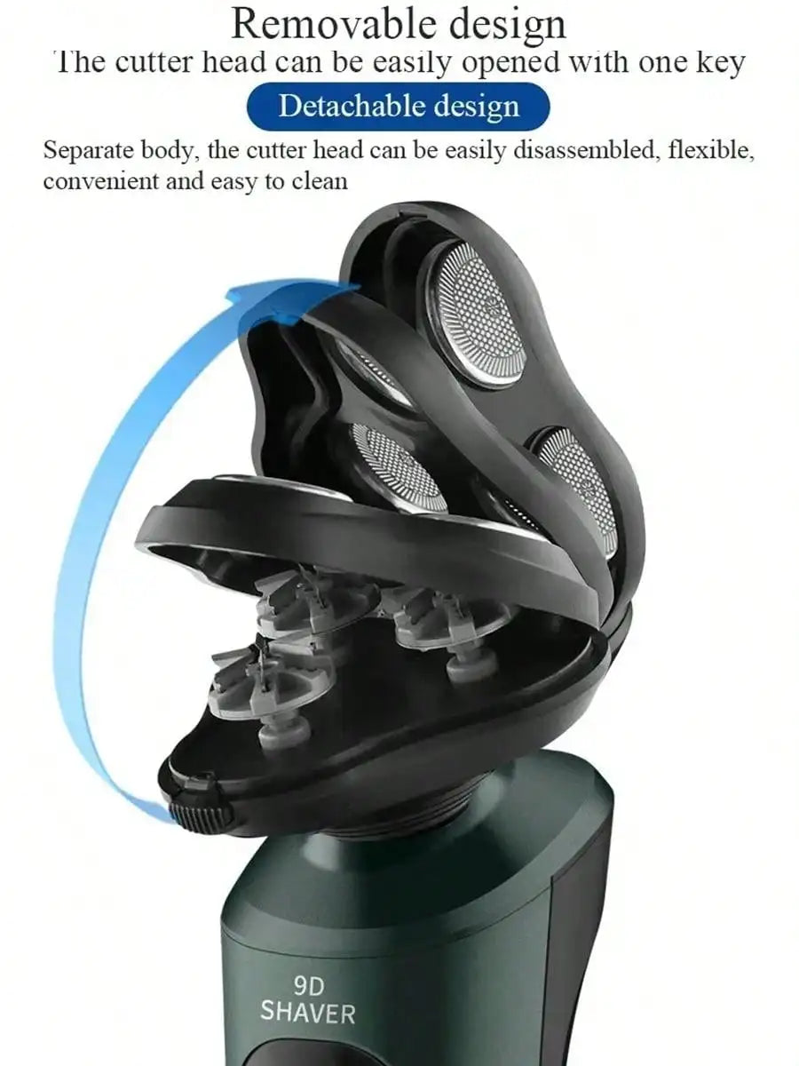 9D Electric Shavers For Men Waterproof Electric Trimmer Razor Wet  Dry Use Rechargeable Battery Rotary Shavers Machine Shaving