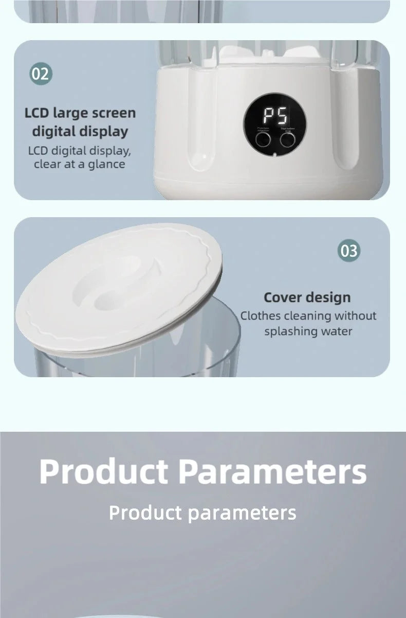 TINSOL Portable Mini Washing Machine Laundry Device Perfect for Travel Socks & Underwear Cleaning Effortlessly Clean Your Clothe