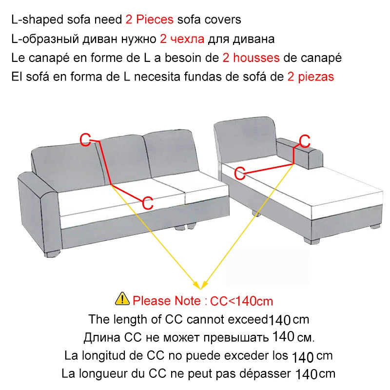 Sofa Cover Elastic For Living Room Home Jacquard Stretch  Slipcovers  Corner Couch Covers 1/2/3/4 Seater L Shape Free Shopping