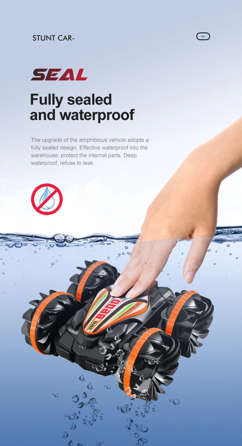 Amphibious RC Car Remote Control Stunt Car Vehicle Double-sided Flip Radio 4WD Drift Off Road Outdoor Toys for Boy Children Gift