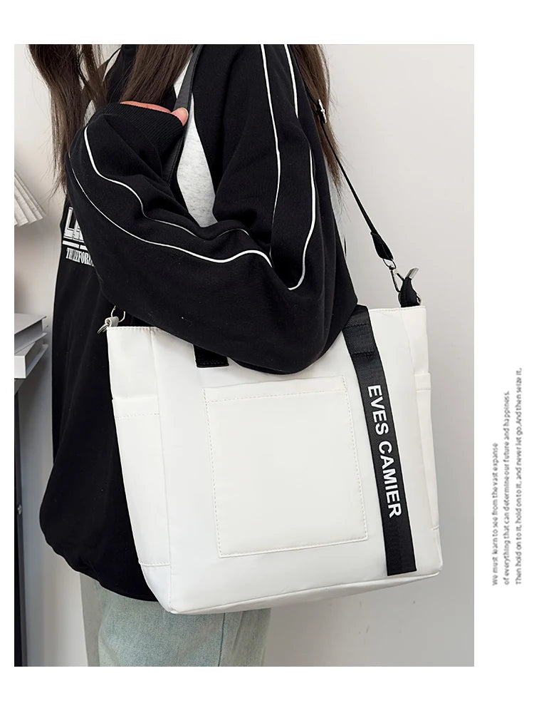 Nylon Fabric Shoulder Bag Casual Large Capacity Versatile Crossbody Bag Daily Commuting Tote Bag
