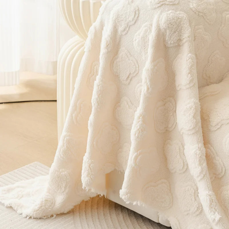 Winter Warm Thickened Sofa Cover French Cream Style Plush Shu Velveteen Full Coverage Slipcover Blanket