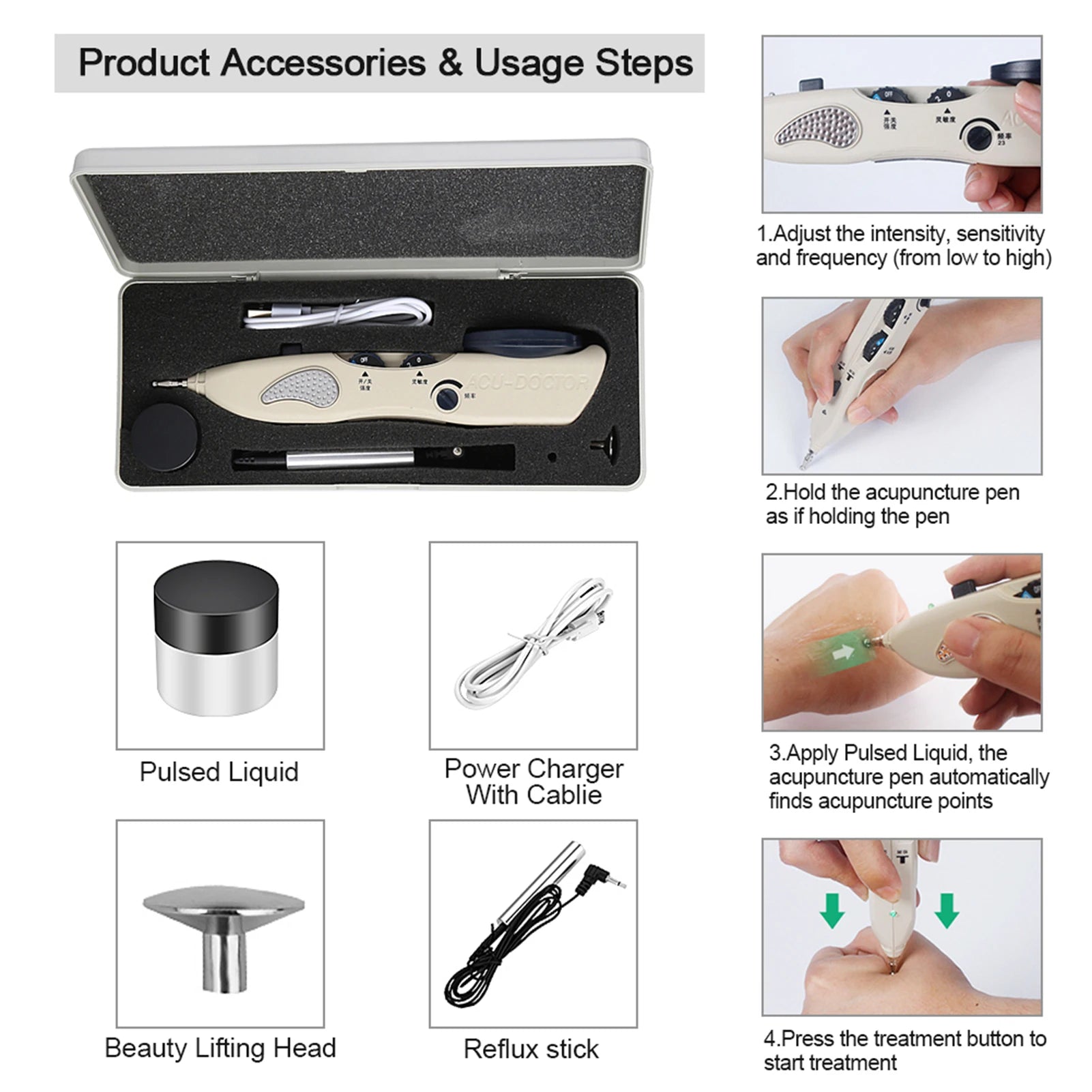 Electronic Acupuncture Pen Tens Point Detector Acupuntura Massage Pain Therapy Acupuncture Meridian Energy Pen Muscle Stimulator