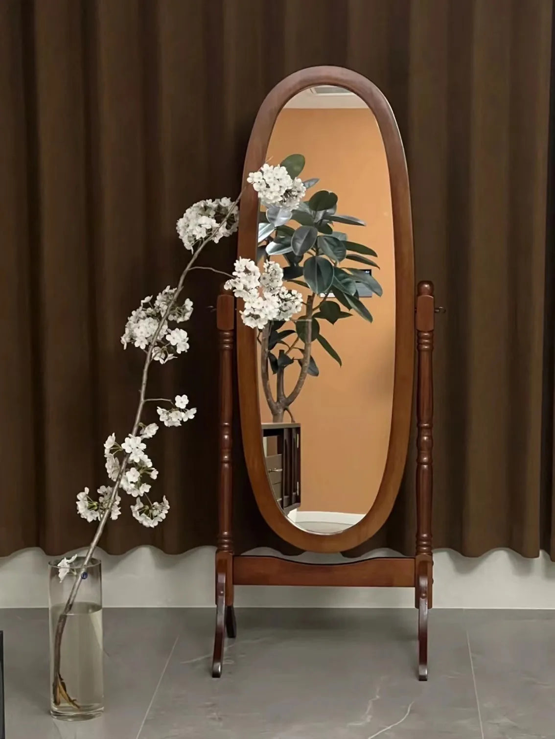 Standing Bed Room Mirrors Full Body Floor Nordic Design Long Mirrors Full Body Long Princess Espejos Decorativos Room Decoration