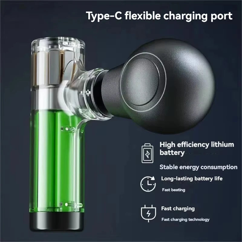 2025 New Mini Massage Gun USB Portable Muscle Relaxation Vibrating Fitness Equipment for Neck Back Shoulder Pain Relief