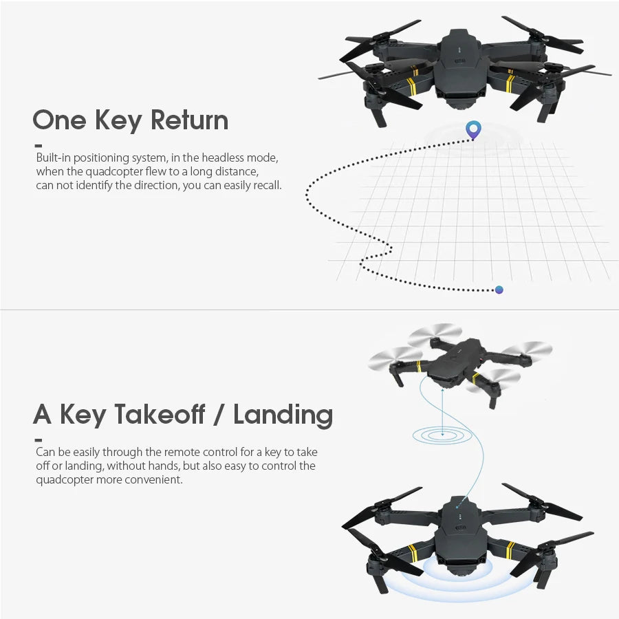 KBDFA NEW E58 Mini Drone WiFi FPV Altitude Hold Foldable Quadcopter with Battery 1080P 4K HD Camera RC Helicopter Toys Dron Gift