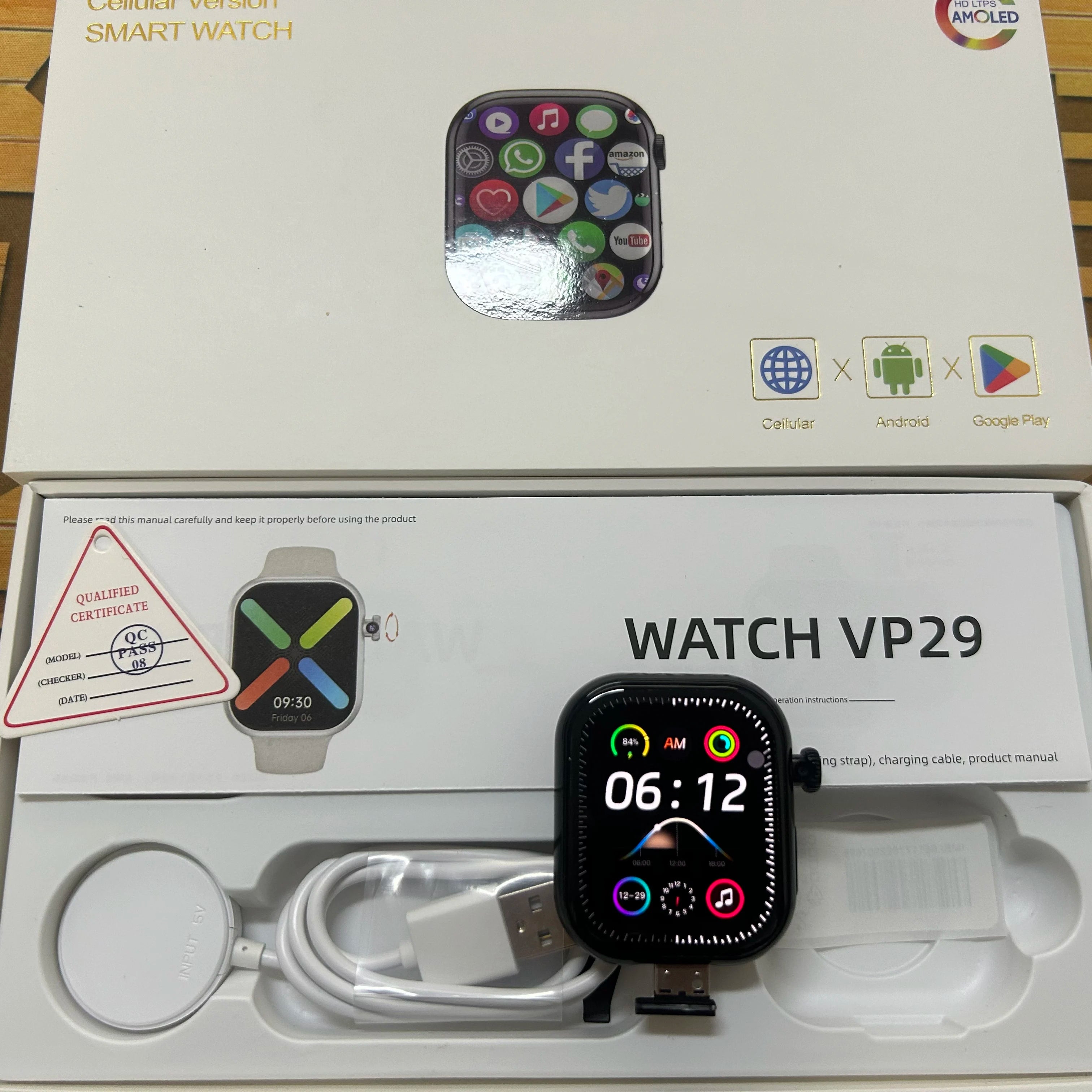 VP29 Smartwatch 5G Android 256GB Storage 4G/5G LTE Sim Card GPS WIFI 2.29 inch 490*580 Amoled Smart Watch With 8MP Rotary Camera