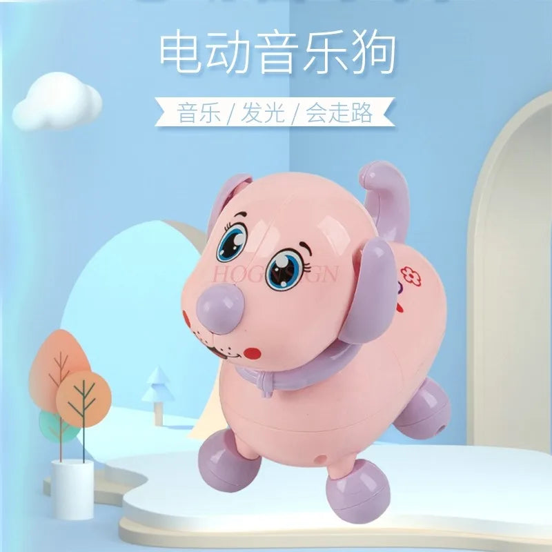 Electric leash machine, puppy toy, cartoon animal that can walk, light, music, pet dog