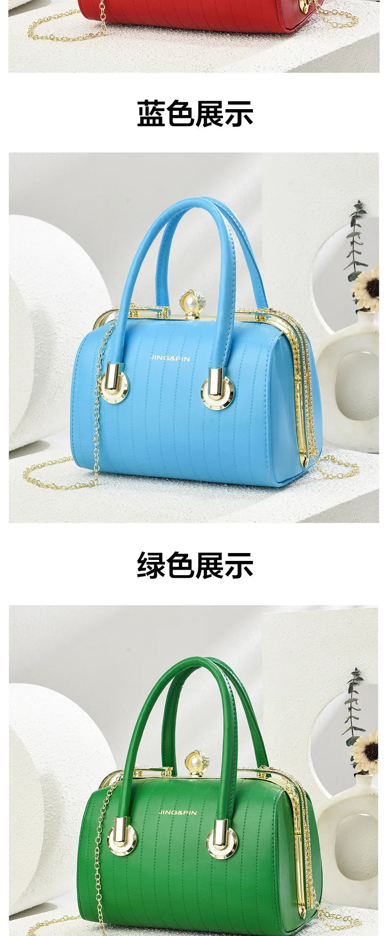 Retro Pu Leather Women's Handbag Fashion Girls Crossbody Shoulder Bag High-quality Exquisite Women's Boston Pillow Bag