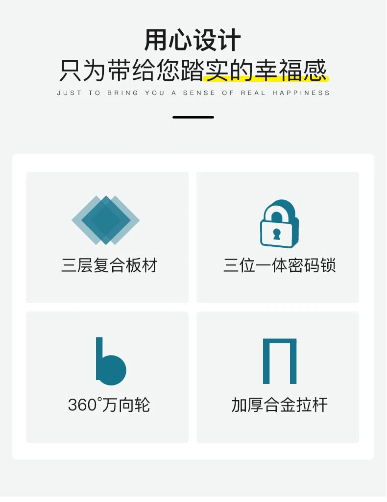 Men's Luggage 22-24 Inch Large Capacity Thickened Durable Travel Suitcase with Password Lock Student Suitcase Leather Carry-On