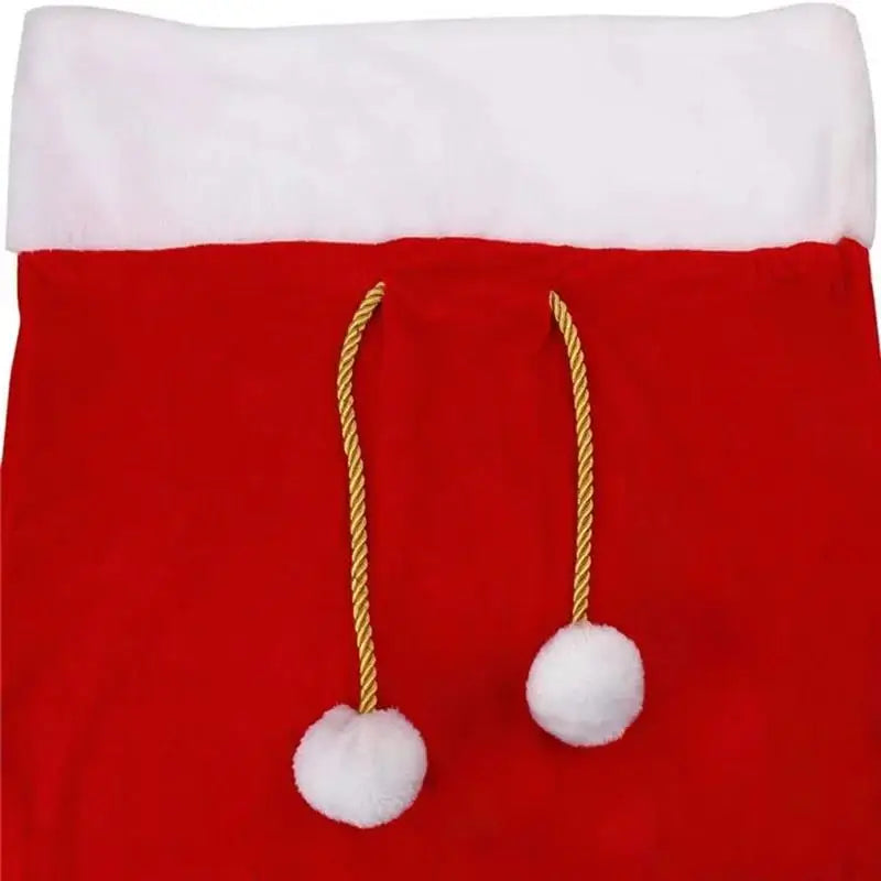 Christmas Large Santa Claus Bags with Drawstring Cord Velvet Santa's Present Sack Bags for Xmas Present Toys Xmas Decoration 1PC