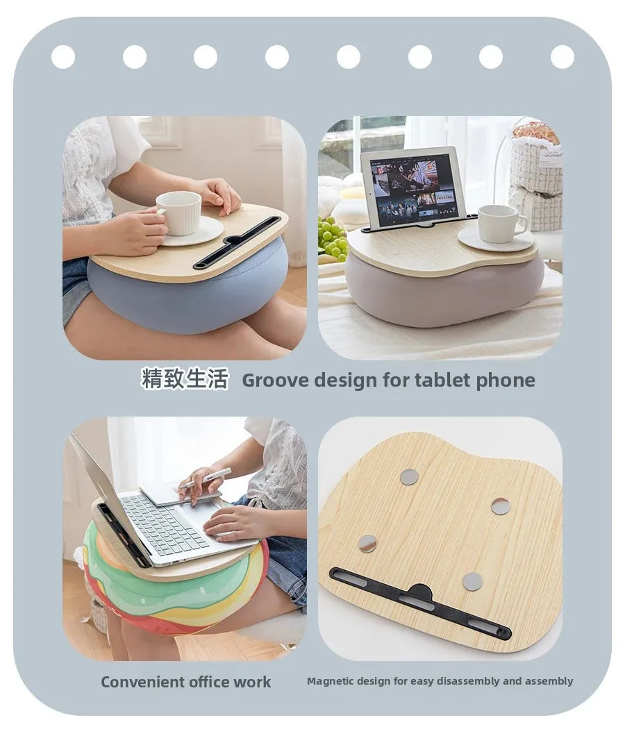 ‌Magnetic Snap-On Lap Desk Memory Foam Cushioned Laptop Tray Ergonomic Study Table for Bed/Couch/Dorm Anti-Slip Book Holder