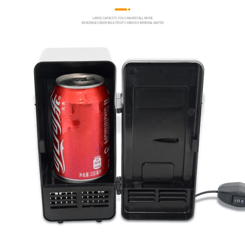 USB Refrigerator Fridge Portable Cooler Mini Beverage Drink Cans Cooler / Warmer for Car Laptop PC Computer Black Red Color 2025
